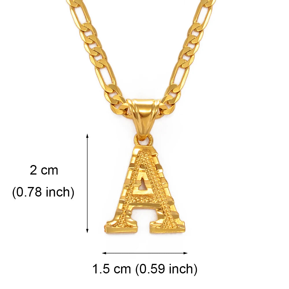 A-Z Letters Pendant Necklaces for Women Men Girls