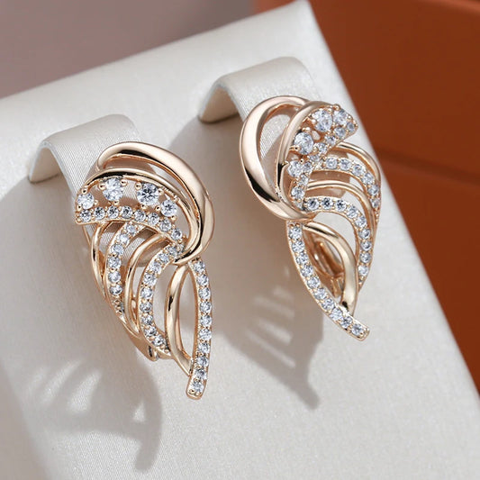 Luxury Full Zircon Vintage Texture Drop Earrings