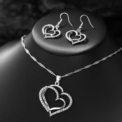 3 Pcs Set Heart Shaped Jewelry Set