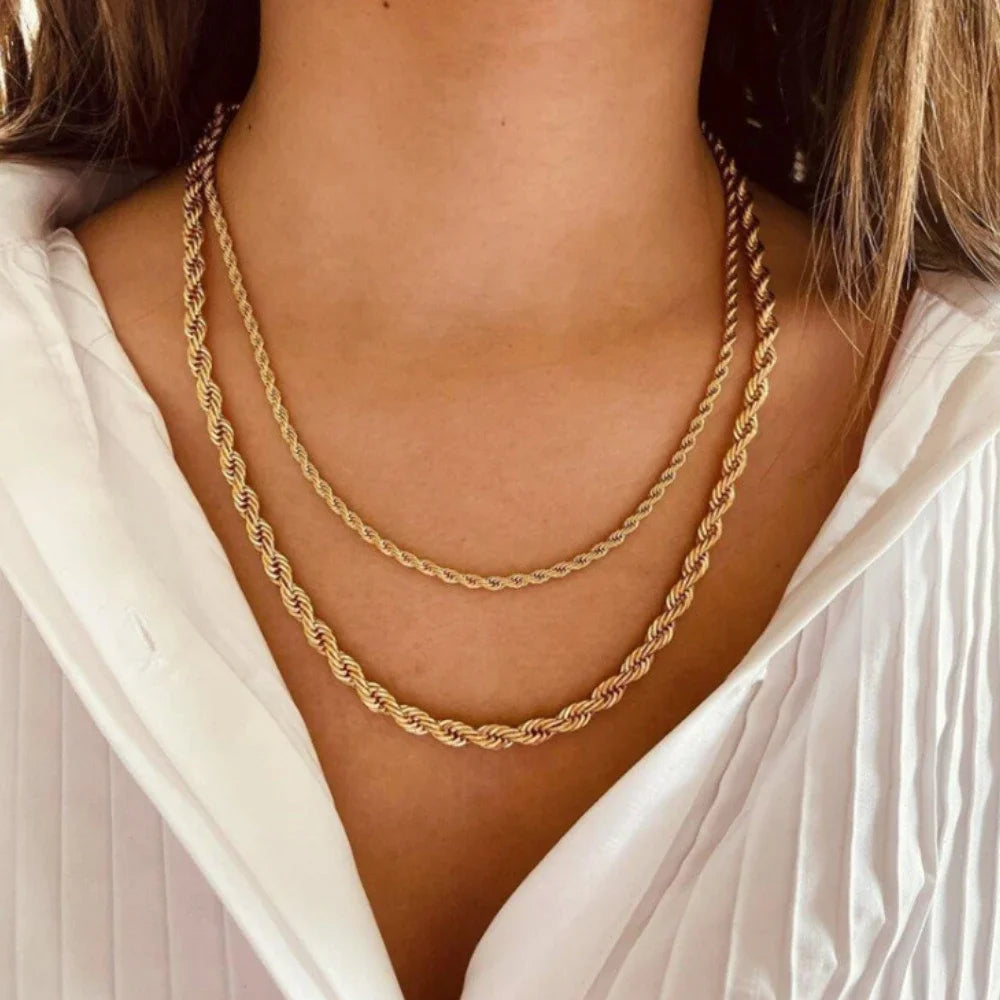 Long Rope Chain Choker Necklace