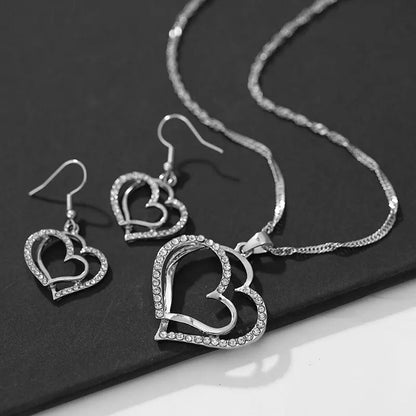 3 Pcs Set Heart Shaped Jewelry Set