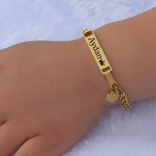 Personalized Engrave Name Baby Bracelet Stainless