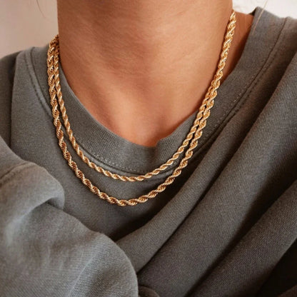 Long Rope Chain Choker Necklace