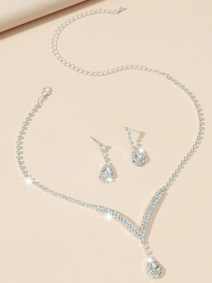 3pcs rhinestone droplet shaped