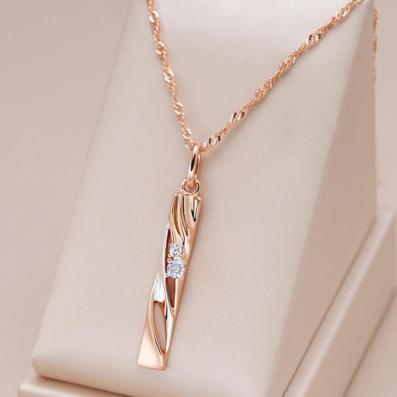 Kinel Fashion Geometric Hollow Zircon Pendant