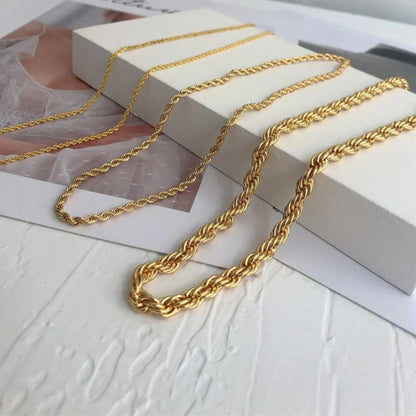 Long Rope Chain Choker Necklace