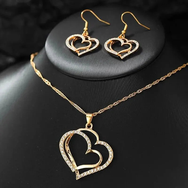 3 Pcs Set Heart Shaped Jewelry Set