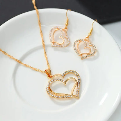 3 Pcs Set Heart Shaped Jewelry Set