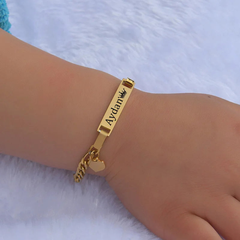 Personalized Engrave Name Baby Bracelet Stainless