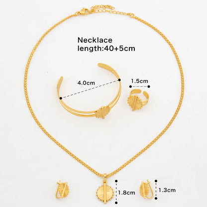 18K Gold Color Jewelry Set Ethiopian Simple Fashion for girls