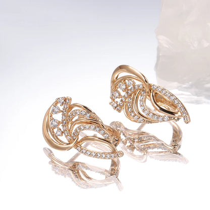 Luxury Full Zircon Vintage Texture Drop Earrings